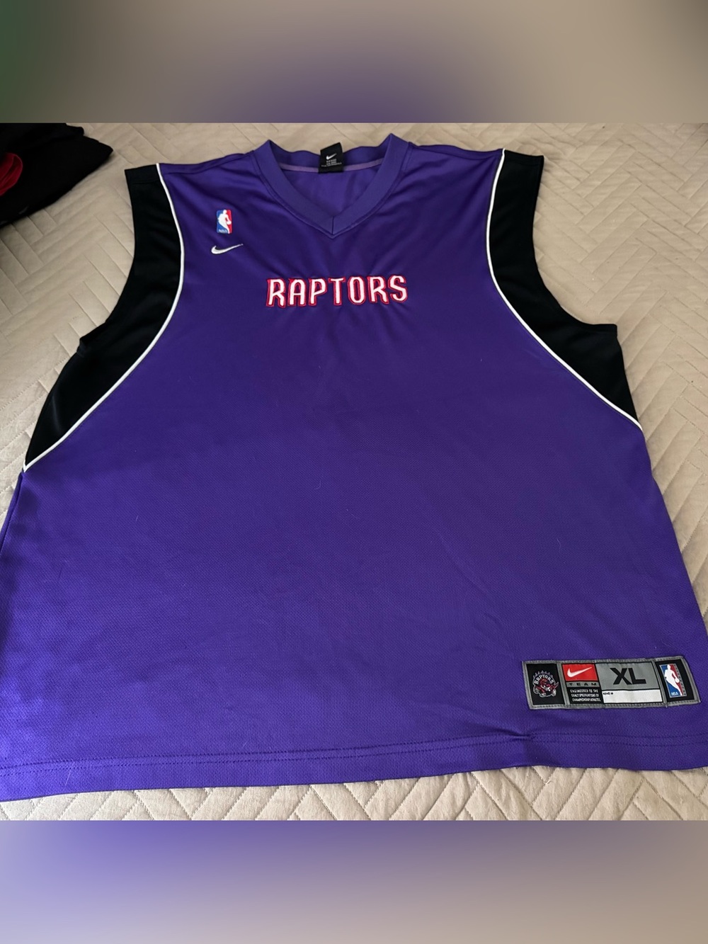 Vintage Nike Team Toronto Raptors Sleeveless Shooting Jersey Mens XL Purple